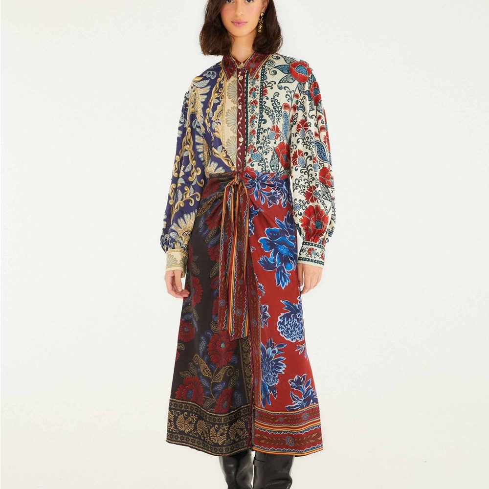 NWT Mixed Navy Winter Lenzing® Ecovero® Viscose Midi Dress